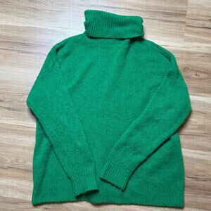 Musy Muse Vintage Green Oversized Turtleneck Sweater Size L